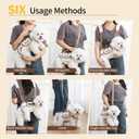 6-in-1 Hands Free Pet Carrier Backpack for Dogs & Cats - Convertible Shoulder Sling, Leash & Lift Harness, Portable Breathable Design Small Dog Carrier Slings for Puppies, Yorkie (4-8 lbs)
