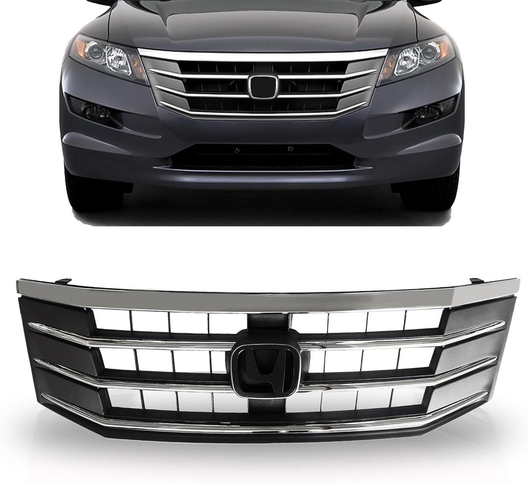 PartsFlow Front Bumper Grille Upper Mesh Grill Chrome For 2010 2011 Honda Accord Crosstour