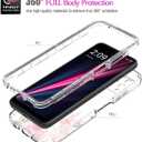 Case for REVVL 6 Pro/T Phone Pro 5G TMAF035G Case with Tempered Glass Screen Protector, Full Body Clear with Floral Design Protection Phone Cover Cases for T-Mobile REVVL 6 Pro 5G (rose flower)