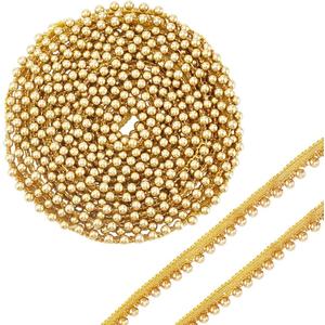 PH PandaHall 5 Yards Gold Pearl Lace Trim Faux Pearls Lace Ribbon Fringe Beads Ribbon Sewing Trim 1/4 inch Wide Applique Edge Trim for Bridal Wedding Decorations, Sewing DIY Making and DIY Crafts