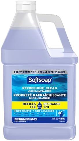 Softsoap Antibacterial Liquid Hand Soap Refill, Refreshing Clean, Moisturizing Hand Soap, (2pk) 1-Gallon,White