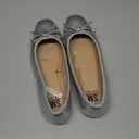 Women's Comfortable Round Toe Ballet Flats Dress Shoes, Silver, Size 9