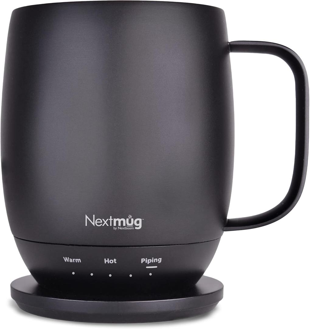 Nextmug - Temperature-Controlled, Self-Heating Coffee Mug (14 oz.) (Black)