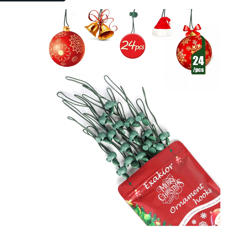 Ornament Hooks – Essential Christmas Tree Decorating Hangers Great Xmas Ornament Hooks for Hanging Christmas Decorations 35 PCS (Round-Upgraded-24pcs)
