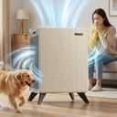 Air Purifiers for Home Large Room Up to 2250 ft - Remove 99% of Smoke Allergies Pet Dander Odor - Dual 3-Stage Filter of Washable Filter and with AQI