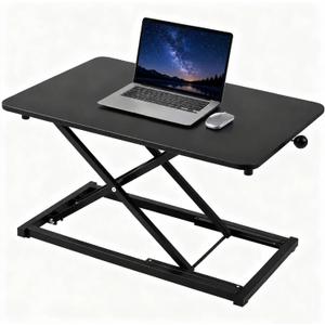 Height Adjustable Standing Desk Converter,Keyboard Riser for Stand Up Desk,Computer Keyboard Stand for Desktop,Portable Workstation Table for Home Office Black 23.6 Inch