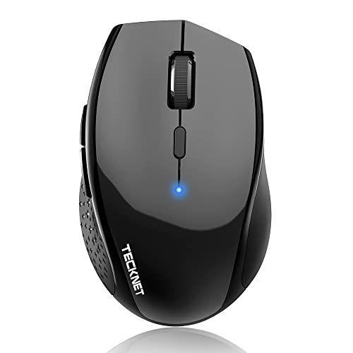 TECKNET Bluetooth Mouse, 4800 DPI Wireless Mouse, 2-Year Battery 6 Adjustable DPI, 6 Buttons Compatible with Laptop/Windows/Computer - Black