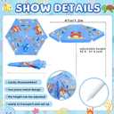 Sweetude Water Table Umbrella (Table Not Included), Kids Seaside Beach Umbrella Picnic Canopy for Summer Toddlers Sand Beach Camping Garden Outdoor Pool Shade Party Supply(Marine Animal Theme)
