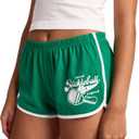 Pickleball Embroidered Graphic Women's Green Dolphin Shorts (M)
