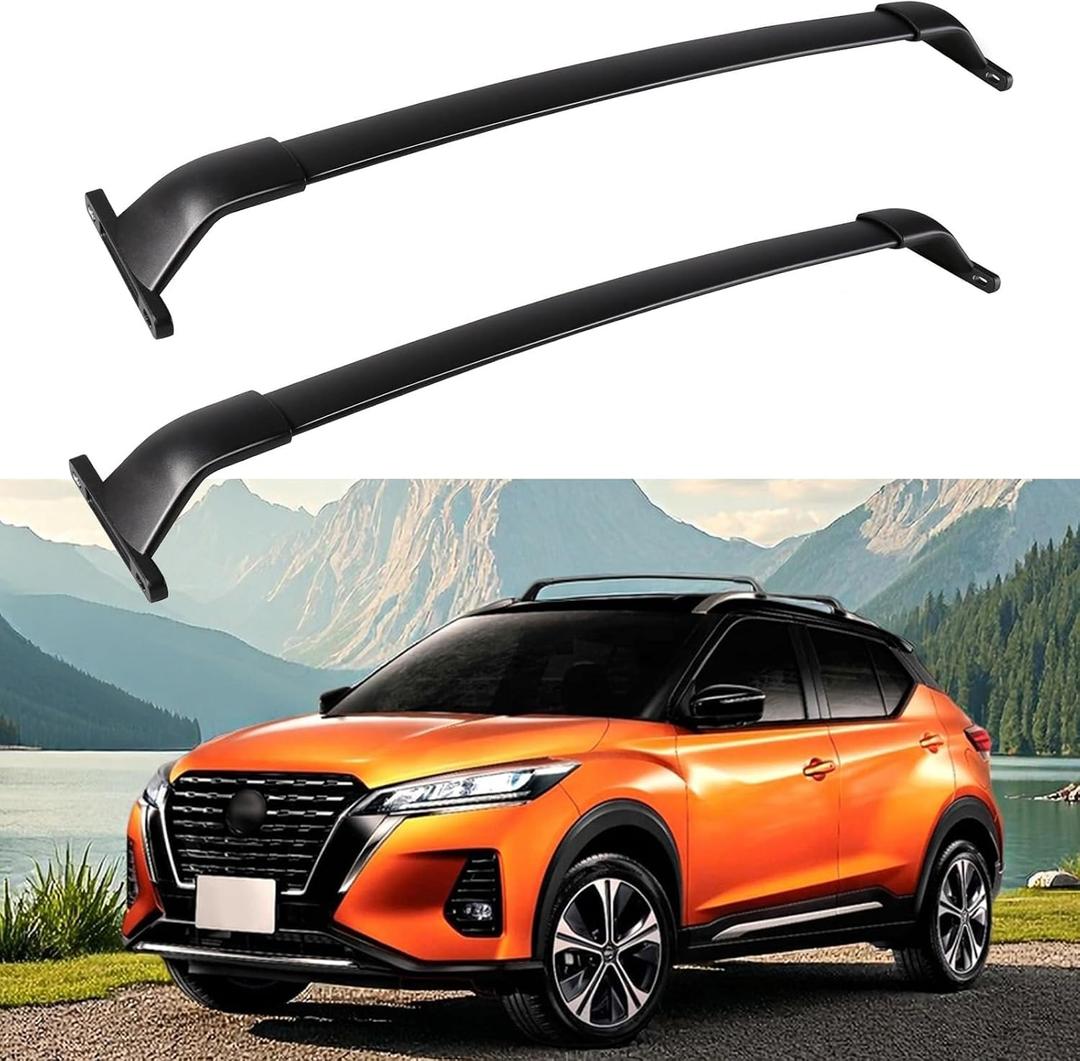 Roof Rack Cross Bars for Nissan Kicks 2017-2024 Convenient Baggage and Luggage Transport (Black)