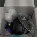 [2-IN-1 LID] Insulated Water Bottle with Silicone Boot (36hrs Cold/18hrs Hot) - DIY Stickers, Leakproof, BPA Free, 40 oz (Purple-Black)