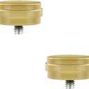 KAMANINA End Cap Replacement Finials for 3/4 or 5/8 Inch Curtain Rods, Warm Gold Drapery Rod Finials with M6 Standard Screws, Set of 2