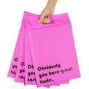 RUSPEPA Poly Mailers 10x13 Inch Hot Pink with Build-in Handle Shipping Bags 3 Mil Pretty Thick Self Adhesive Mailing Envelopes - 50 Pack