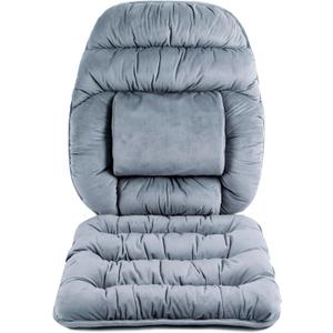 ALIBO Large Size Nonslip Back Support Cushion Low Back Pain Relief Pillow Seat Cushion with Lumbar Rest for Office Chair,Recliner,Rocking Chair,Wheelchair,Auto Car with Long Adjustable Straps (Grey)