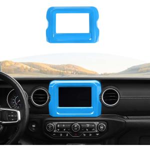 for Jeep JL Center Console Display Panel Frame Trim Cover for Jeep Wrangler JL JLU Gladiator JT 2018-2023 Baby Blue Interior Accessories 7 inch