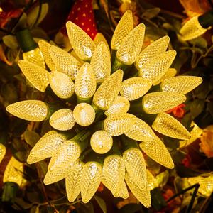 Brightown C9 Christmas String Lights, Commercia Led Outdoor Christmas Lights with 100 Strawberry C9 Bulbs, Waterproof Extendable UL Certified for Party Holiday Wedding Indoor Outdoor Xmas Decor (C9 Warm White)