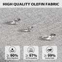 Sundale Outdoor Olefin Quilted Lounge Cushion Set of 2, Patio Foldable Chaise Lounger Cushion, Water-Resistant Lounge Chair Pad with Straps Light Gray, 80 x 26 inches
