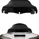 9" Motorcycle Windshield for Harley Street Glide/Electra Glide/Ultra Limited/Tri Glide FLHT FLHX FLHXS FLHTK 2014-2024, ABS Material Wave Windscreen, Replacement Black Fairing Deflector