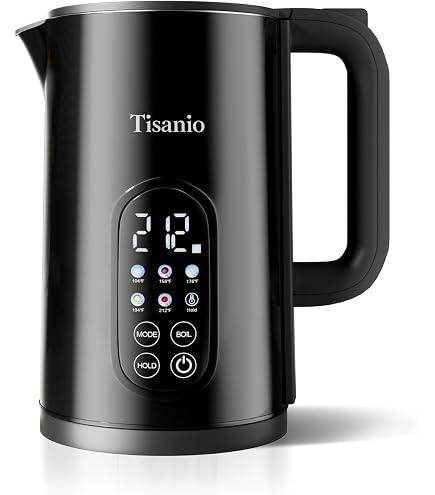 Brentwood 1100W 1.7L Cordless Cool Touch Digital Kettle with Stainless Steel Interior, Temperature Control with 4 Presets, 360° Base, Auto Shut-Off, Keep Warm, & Boil Dry Protection (Black, 7.2 Cups)