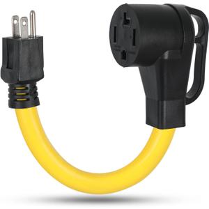 NEMA 5-15P to 14-30R Dryer Adapter Cord, ZDHQLHJ 3 Prong Home Outlet 5-15 Male Plug to 4 Prong 14-30 Dryer Female Receptacle, 15A to 30A Power Adapter, Only for 120V Device, 10AWG