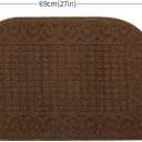 COSY HOMEER 27X18 Inch Anti Fatigue Kitchen Rug Mats are Made of 100% Polypropylene Half Round Rug Cushion Specialized in Anti Slippery and Machine Washable (Brown 1 pc) …