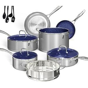 Deluxe DUXANO 14PC Healthy Pots and Pan With 9H Anti-scratch Coating, 2-Layer Non-Stick Ceramic&PFAS Free, Sensitively&Evenly Induction Cooking, Enhanced Flavor with Infrared Cookware, Dishwasher Safe