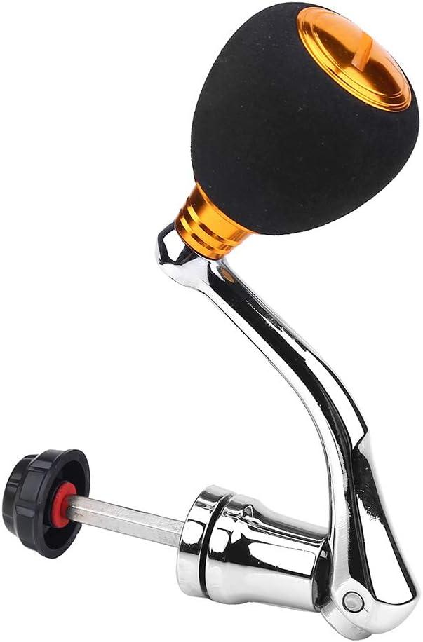Tbest Fishing Spinning Reel Handle Metal Rocker Arm Reel Replacement Power Handle Grip (Medium, Gold)