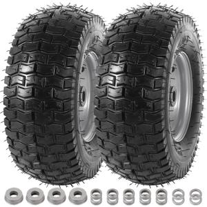 AR-PRO (2 Pack) 13 x 5.00-6 Lawn Mower Tire and Wheel for Riding Mower Lawn Tractor, 3" Centered Hub and 3/4" Bushings, 4-Ply Tubeless Turf-V Pattern