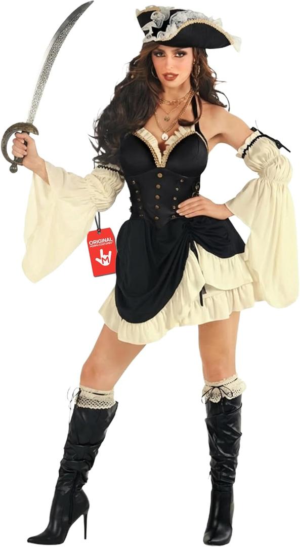 Morph Pirate Costume Women, Womens Pirates Costume, Womens Pirate Outfit, Halloween Costumes For Women Adult (Medium)