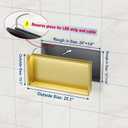 24"x12" Gold LED Shower Niche,3 CCT Dimmable Light, No Tile Needed, 24X12In