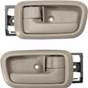 2Pcs Inside Interior Door Handles Compatible with Tundra 2000-2006 Front Driver Passenger Side, Left & Right, Replace# 81257, 69206-0C010-E1, Greige (Beige Gray, Light Gray) Door Handle W/Bezel