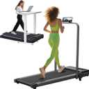 Walking Pad with Incline and Handle Bar, 3.0HP Portable Electric Walking Pads Treadmill with Handles for Home Small Spaces, 0.6-6.2 MPH Compact Small Under The Desk Treadmills Home, 320LBS Capacity (white)