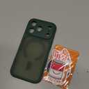 CANSHN Magnetic Compatible with iPhone 17 Pro Case, Upgraded [Full Camera Protection] [Compatible with Magsafe] [Translucent Matte] Shockproof Protective Phone Cover 6.3 Inch - Deep Green