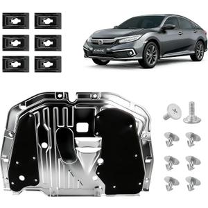 Engine Splash Shield Guard Compatible with 2016-2021 Civic Engine Case Guard Under Car Shield Cover Replacement 74110-TBA-A00 90674-TY2-A01 Engine Splash Guard