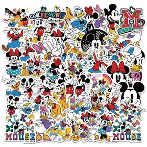 50Pcs Cute Mickey Mouse Sticker for Kids, Disney Cartoon Waterproof Vinyl Decal for Teen Girl Water Bottle Skateboard Notebook Phone Guitar Bike