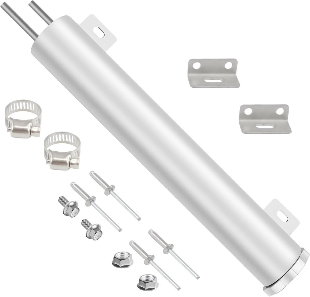 BHB 2 * 13 In Radiator Coolant Overflow Puke Tank Polished Stainless Steel Coolant Catch Can with Twist Cap 20 Oz Universal