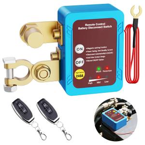 Kill Switch for Car, 12V 240A Car Battery Remote Disconnect Switch, Smart Voltage Car Kill Switch Anti-Theft Battery Shut Off Switch for Auto Truck Marine RV ATV