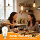 Ascher Vintage LED Edison Bulbs 6W, Equivalent 60W Incandescent, Non-Dimmable, Warm White 2700K, ST58 Antique LED Filament Bulbs with 80+ CRI, E26 Medium Base, Clear Glass, 6-Packs