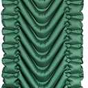 Klymit Static V Inflatable Sleeping Pad for Camping, Lightweight Hiking and Backpacking Air Bed, 2.5 Inch Thick, Short, Green