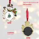 West style 2025 Christmas Tree Ornaments - Made of Zinc Alloy Glitter Powder Pendant 2x2 Inch Picture Frame Ornament for Pet and Baby Holiday Keepsake Gift (2025, Snowman)