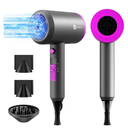 slopehill Professional Ionic Hair Dryer, Powerful 1800W Fast Drying Low Noise Blow Dryer with 2 Concentrator Nozzle 1 Diffuser Attachments for Home Salon Travel