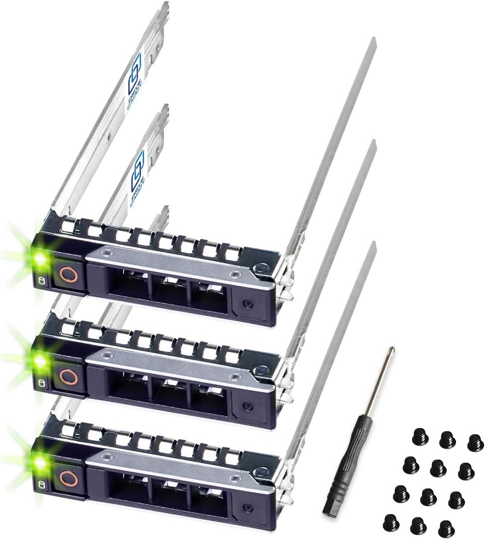 DRIVECADDY 3-Pack 2.5" Hard Drive Caddy - Compatible for Dell PowerEdge Servers - 14-17th Gen T560 R660 R6615 R6625 R7615 R7625 R760 R760xs R760xa R860 R960 and More - SSD SAS SATA NVMe Tray