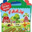 Benresive Reusable Sticker Book for Toddlers 2-4 Years, 3 Sets Travel Stickers for Kids, Waterproof Sticker Books for Toddlers 1-3, Crafts Activities for Todddlers 1-3 2-4 3-5