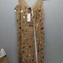 Nasty Gal Hand Embellished Disc Beaded Tassel Beach Dress (M, Beige)