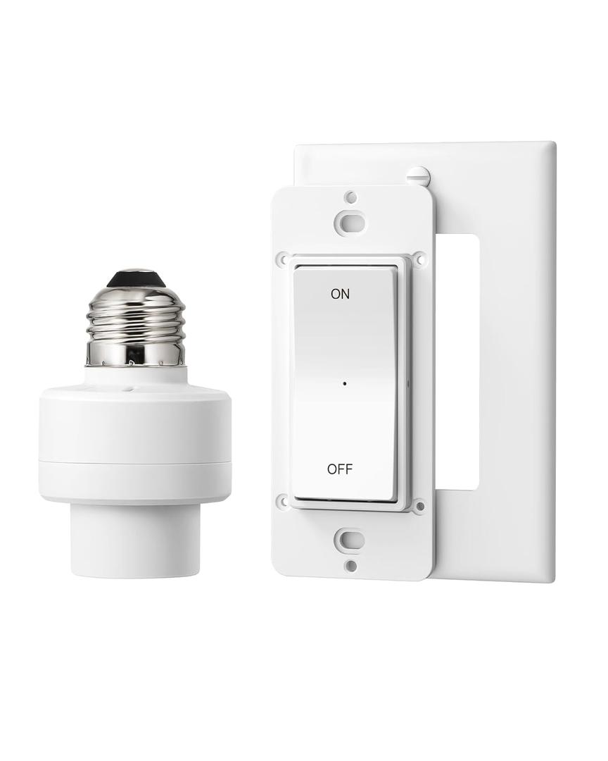 DEWENWILS Remote Control Light Socket, E26/ E27 Base, Programmable & Expandable, No Wiring Needed, Wireless Light Sockets for Bedroom, Stair, Closet, Garage