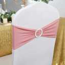 Peomeise 100pcs Dusty Pink Spandex Chair Sashes with Buckle Slider for Wedding, Party Decoration