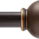 Kenney Kendall Knob Window Curtain Rod, Adjustable Curtain Rod for Windows 48 to 86 Inches, Extendable Curtain Rod Set, Oil Rubbed Bronze Curtain Rod