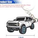 4 x LAINLOY Bronco Car Keychain, Car Fob Cover Cool Mods Accessories, 4-Door Auto Key Fob Holder Compatible with Bronco 2021 2022 2023 (White)