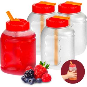 Tribello Small 8oz Kids Water Bottle With Straw, Reusable Plastic Leak Proof Toddler/Kids Water drink Bottle With Flip Straw Lid, BPA-free, 4 Pack