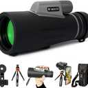 12x56 HD Monocular Telescope for Adults  High Power, Wide Field, Low Light Vision  Waterproof, Compact & Portable  for Bird Watching, Stargazing, Travel  Phone Adapter & Tripod Included